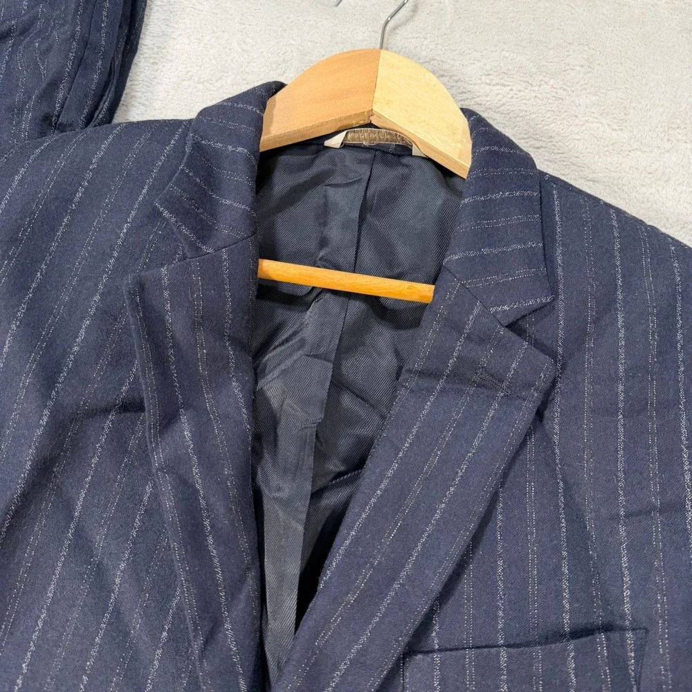 Banana Republic Heritage Collection Mens 46L Pinstripe Suit Navy Wool 38x34 Pant